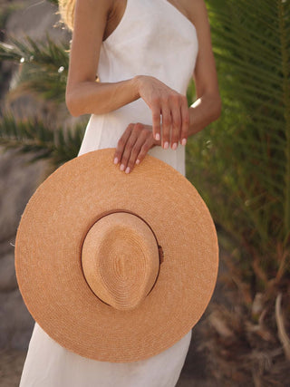 Sombrero Paja de Trigo Ala Ancha Melocotón CASABLANCA - Raceu Hats