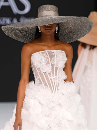 Sombrero Pamela Novia Ala XXXL Aqua THEA - Raceu Hats