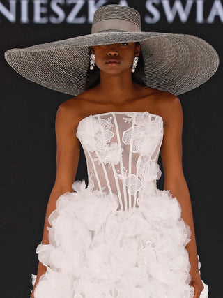 Sombrero Pamela Novia Ala XXXL Aqua THEA - Raceu Hats