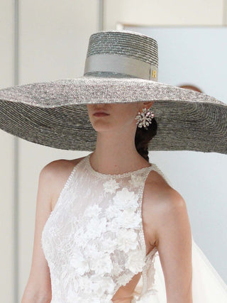 Sombrero Pamela Novia Ala XXXL Aqua THEA - Raceu Hats