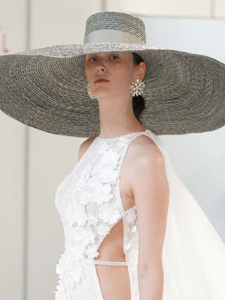 Sombrero Pamela Novia Ala XXXL Aqua THEA - Raceu Hats