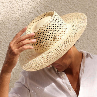 Sombrero Panamá Fedora Calado Hombre Natural RIMINI - Raceu Hats