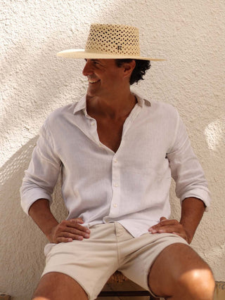Sombrero Panamá Fedora Calado Hombre Natural RIMINI - Raceu Hats