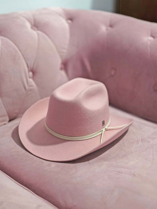 Sombrero Vaquero Rosa Mujer en Fieltro de Lana - KANSAS - Raceu Hats