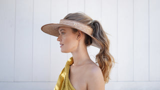 Visera de Paja JULIETA champagne | Protección Solar Mujer - Raceu Hats